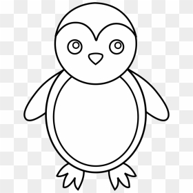 Potty About Penguins Craft - Outline Penguin Clipart Black And White, HD Png Download - penguin clipart png