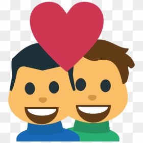 Couple With Heart - Cartoon, HD Png Download - couple emoji png