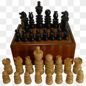 Antique Chess Set French Style Regence Chess Regency - Chess, HD Png Download - king chess piece png