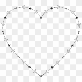 Decorative Flourish Heart 3 Clip Art Transparent Library - Heart With Dotted Lines, HD Png Download - heart png outline