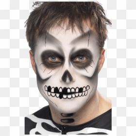 Skeleton Makeup & Applicator - Halloween Ghost Face Paint, HD Png Download - skeleton face png