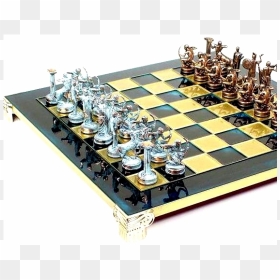 Brown Chessboard - Greek Chess Set, HD Png Download - king chess piece png