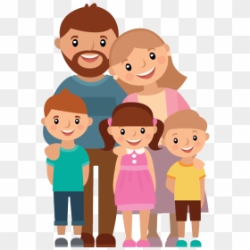 Collection Of Free Vector Family Cartoon - Family Of Five Clipart, HD Png Download - family vector png
