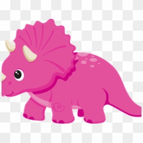 Triceratops Clipart Pink - Cute Pink Dinosaur Clipart, HD Png Download - cute dinosaur png
