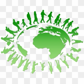 People Circling Around The Earth Clip Arts - People Walking Around The World, HD Png Download - earth drawing png
