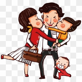 Hand Drawn Cartoon Family Decoration Vector - Mothers Love Cartoon Drawing, HD Png Download - family vector png