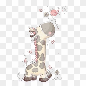 Cute Giraffe Illustrator Illustration Child Hq Image - Baby Giraffe Cartoon Gray, HD Png Download - giraffe clipart png