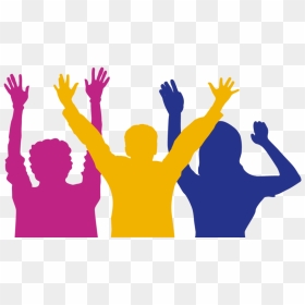 People Cheering Png - People Partying Silhouette Png, Transparent Png - vhv