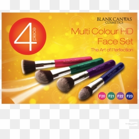 Blank Canvas 4 Piece Multi Colour Hd Face Set - Makeup Brushes, HD Png Download - blank canvas png