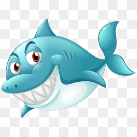 King Duvet Cover Grinning Blue Shark - Group Of Sharks Drawing, HD Png Download - cartoon shark png
