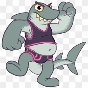 Chubby Shark Man Without Pants - Shark Man Clipart, HD Png Download - cartoon shark png