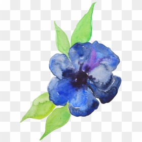 Blue Watercolor Flower Png - Blue And Purple Watercolor Paintings, Transparent Png - water color flower png