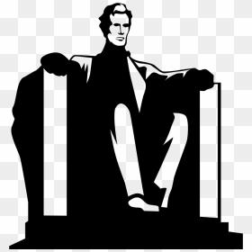 Lincoln Memorial Statue - Statue Lincoln Memorial Silhouette, HD Png Download - statue of liberty vector png