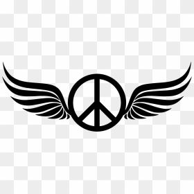 Thumb Image - Peace Symbol With Wings, HD Png Download - wing silhouette png