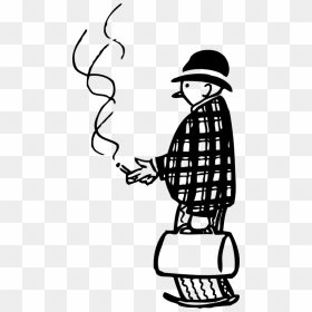 Funny Little Fumador De Cigarro - Person Smoking Clipart Black And White, HD Png Download - cigarro png