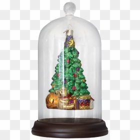 Glass Dome Ornament Cover With Wooden Base - Christmas Day, HD Png Download - glass dome png