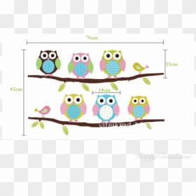 Cute Owl Wall Sticker Tree Stickers With Owls Wall - Burung Hantu Kartun Lucu, HD Png Download - owls png