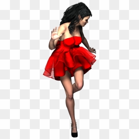 Girl Red Dress Png, Transparent Png - red dress png