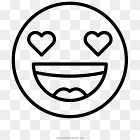 Smiling Face Coloring Page - Smiley Face Colouring Page, HD Png Download - emoji enamorado png