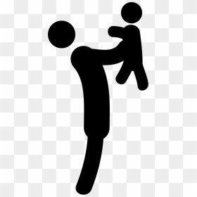 Standing Person With Kid Up In Arms - Clip Art, HD Png Download - kid standing png
