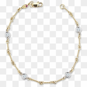 Dogbone Chain Bracelet With Diamond Stations - Bracelet, HD Png Download - diamond chain png