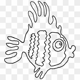 Fish Outline Coloring Graphics - Coloring Book, HD Png Download - fish outline png