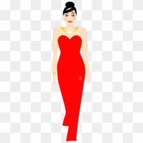 Chica Vestida De Rojo Png, Transparent Png - red dress png