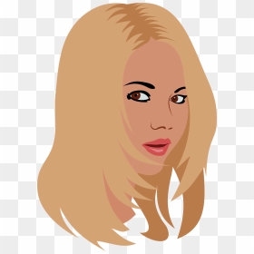 Transparent Girl Face Png - Black Hair Girl Cartoon, Png Download - blonde girl png