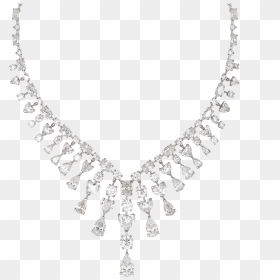 White Diamond Multi Cut Fringe Necklace - Necklace, HD Png Download - diamond chain png