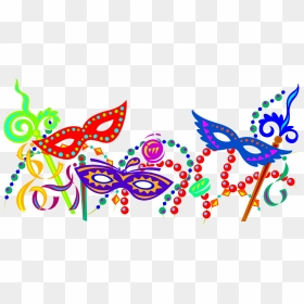 Mardi Orleans Ball Carnival Masquerade Gras In Clipart - Mardi Gras Table Numbers, HD Png Download - mardi gras border png