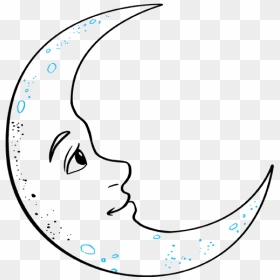 How To Draw Crescent Moon - Drawing Pictures Of Moon, HD Png Download - moon drawing png