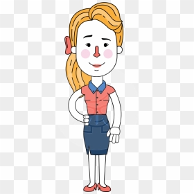 Geometry Blonde Girl Vector Character Design Aka Caitlyn - Cartoon, HD Png Download - blonde girl png