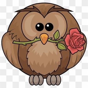 Owl With Rose Clipart - Xmas Owl, HD Png Download - owls png