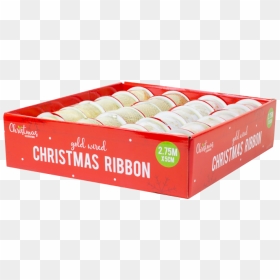 Gold Christmas Wired Ribbon - Box, HD Png Download - christmas ribbons png