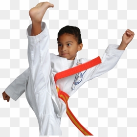 Preschool Boy High Kicking - Black Boy Martial Arts, HD Png Download - karate kid png