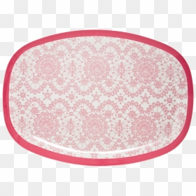 Pink Lace Print Rectangular Melamine Plate Rice Dk - Melamine, HD Png Download - pink lace png