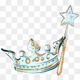 #watercolor #crown #wand #cinderella #princess #disney - Cinderella Crown Sticker, HD Png Download - princess wand png