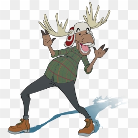 Moose - Cartoon, HD Png Download - moose head png