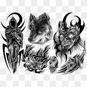 Wolf Tattoo Design Transparent - Tattoos Design Transparent Background, HD Png Download - wolf tattoo png