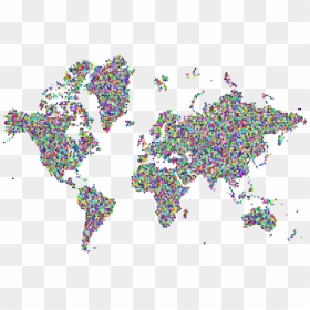 Confetti,world,world Map - Transparent Background World Map Infographic, HD Png Download - confetti transparent background png