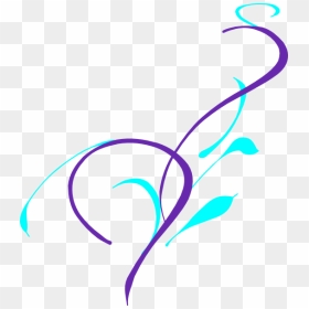 Purple And Teal Wedding - Vine Clip Art, HD Png Download - corner scroll png