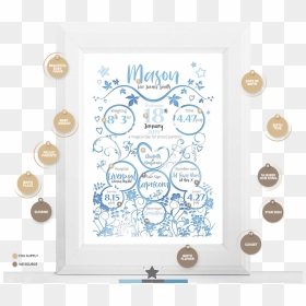 Personalised Baby Details Print, HD Png Download - blue swirl png