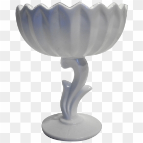 Indiana Glass Willow Magnolia Lotus Milk Glass Compote - Figurine, HD Png Download - milk glass png