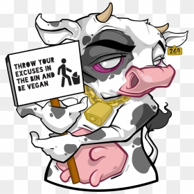 Throw Your Excuses Cow - Cartoon, HD Png Download - cartoon cow png