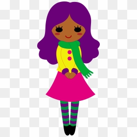 Clipart Cute Girl 101 Clip Art - Girl With Purple Hair Cartoon, HD Png Download - cute girl png