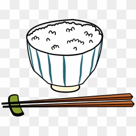 Japanese Rice Bowl - Rice Clipart Black And White, HD Png Download - bowl of rice png
