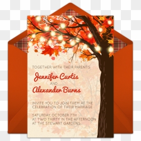 Autumn Tree Online Invitation - Party, HD Png Download - christmas card png