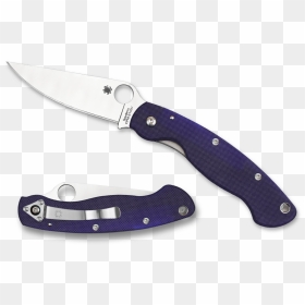 Spyderco Military Pocket Knife Dark Blue G10 Handle - Spyderco Military, HD Png Download - pocket knife png