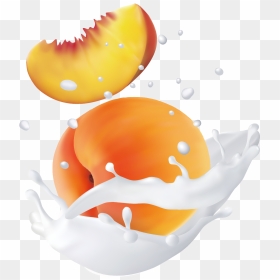 Transparent Water Fun Clipart - Fruit Milk Splash Png Peach, Png Download - fruit splash png