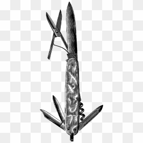 What A Wonderful, Vintage Combination Pocket Knife - Monochrome, HD Png Download - pocket knife png